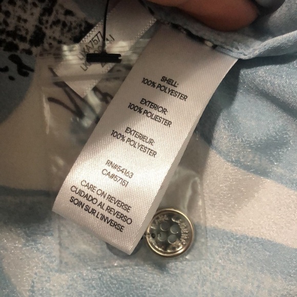 karl Lagerfeld Women’s Paris Eiffel Tower Print Long Sleeve Button Up Shirt M - Picture 5 of 6